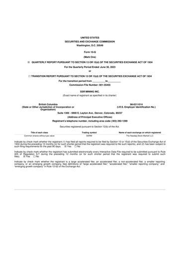 Thumbnail SSR Mining 10-Q Quarterly Report FY2023 