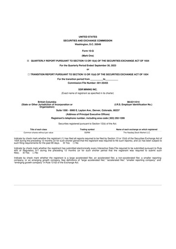 Thumbnail SSR Mining 10-Q Quarterly Report FY2023 