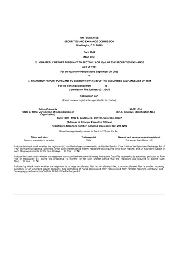 Thumbnail SSR Mining 10-Q Quarterly Report FY2025 