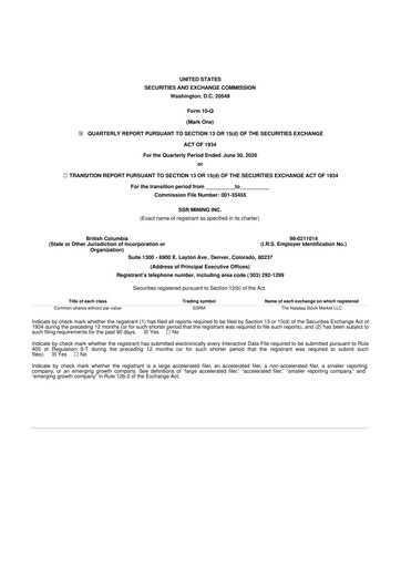 Thumbnail SSR Mining 10-Q Quarterly Report FY2026 