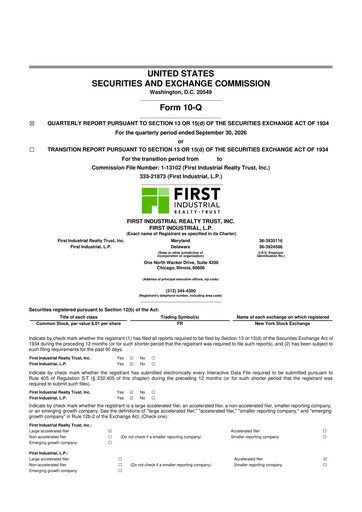 Thumbnail First Industrial Realty Trust 10-Q Quarterly Report FY2026-10-22 