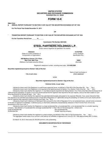 Thumbnail Steel Partners 10-K Annual Report 