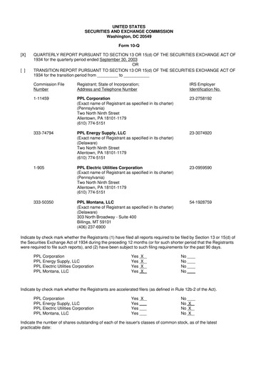 Thumbnail PPL 10-Q Quarterly Report FY 