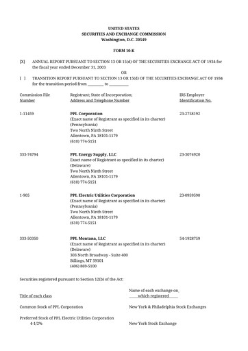 Thumbnail PPL 10-K Annual Report 