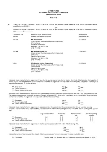 Thumbnail PPL 10-Q Quarterly Report FY2010 