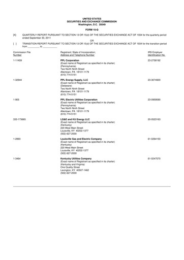 Thumbnail PPL 10-Q Quarterly Report FY2011 
