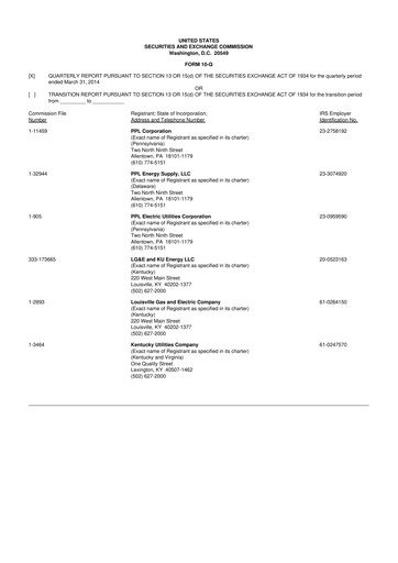 Thumbnail PPL 10-Q Quarterly Report FY2014 