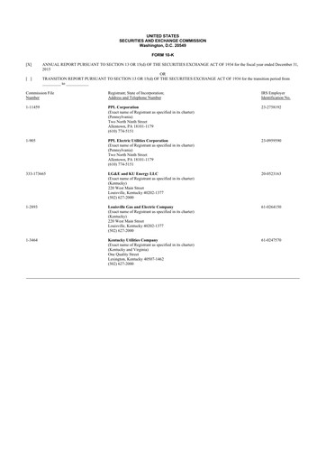 Thumbnail PPL 10-K Annual Report 2015