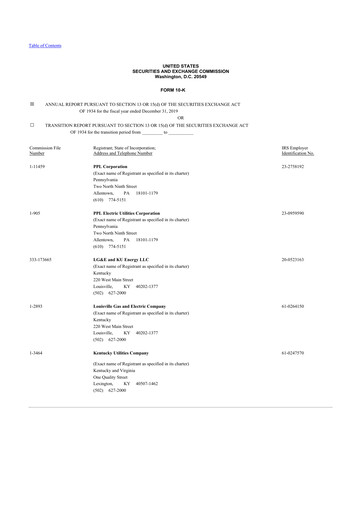 Thumbnail PPL 10-K Annual Report 2019