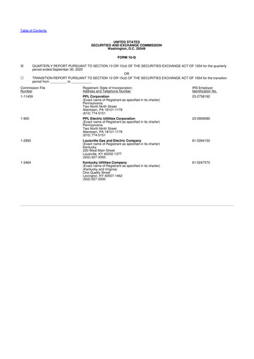 Thumbnail PPL 10-Q Quarterly Report FY2022 