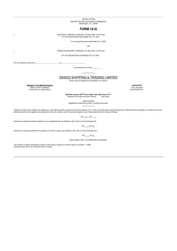 Vorschaubild Genco Shipping & Trading 10-Q Quartalsbericht  