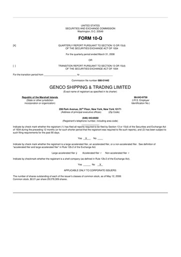 Vorschaubild Genco Shipping & Trading 10-Q Quartalsbericht  