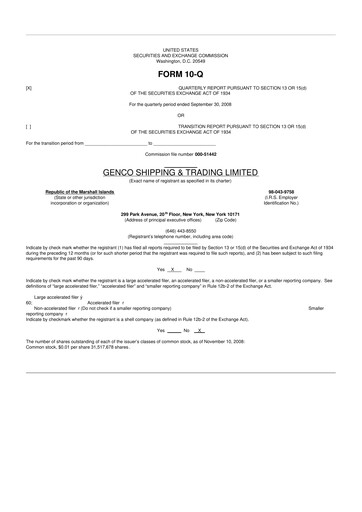 Vorschaubild Genco Shipping & Trading 10-Q Quartalsbericht  