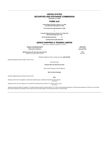 Thumbnail Genco Shipping & Trading 10-K Annual Report 