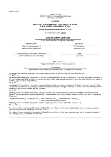 Thumbnail Erie Indemnity 10-Q Quarterly Report FY2013 