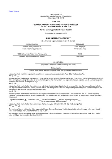 Thumbnail Erie Indemnity 10-Q Quarterly Report FY2014 