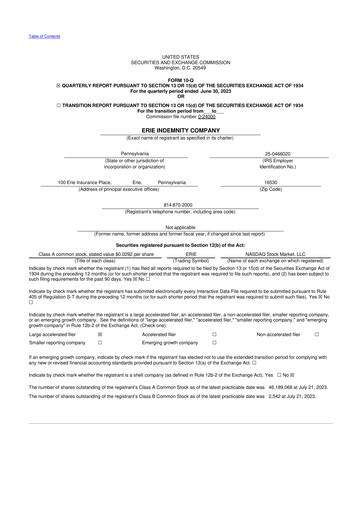 Thumbnail Erie Indemnity 10-Q Quarterly Report FY2023 