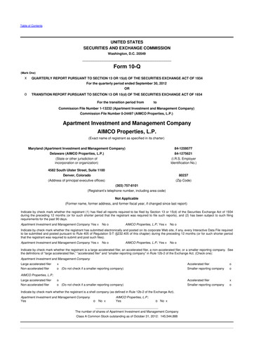 Thumbnail Aimco 10-Q Quarterly Report FY 