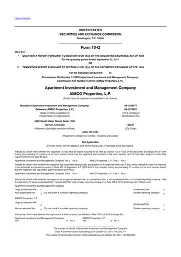 Thumbnail Aimco 10-Q Quarterly Report FY 
