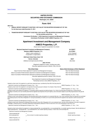 Thumbnail Aimco 10-K Annual Report 