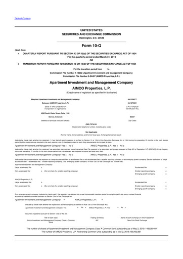 Thumbnail Aimco 10-Q Quarterly Report FY 