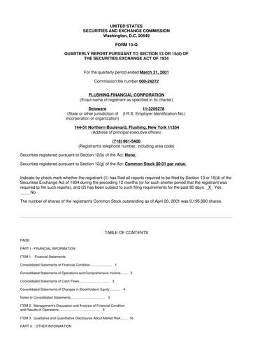 Thumbnail Flushing Financial Corp 10-Q Quarterly Report FY 