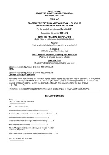 Thumbnail Flushing Financial Corp 10-Q Quarterly Report FY 
