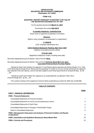 Thumbnail Flushing Financial Corp 10-Q Quarterly Report FY 