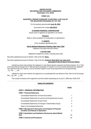 Thumbnail Flushing Financial Corp 10-Q Quarterly Report FY 