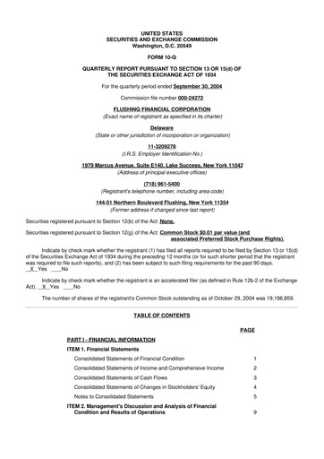 Thumbnail Flushing Financial Corp 10-Q Quarterly Report FY 