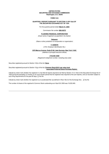 Thumbnail Flushing Financial Corp 10-Q Quarterly Report FY 