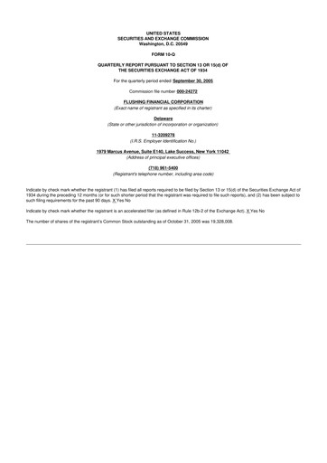 Thumbnail Flushing Financial Corp 10-Q Quarterly Report FY 