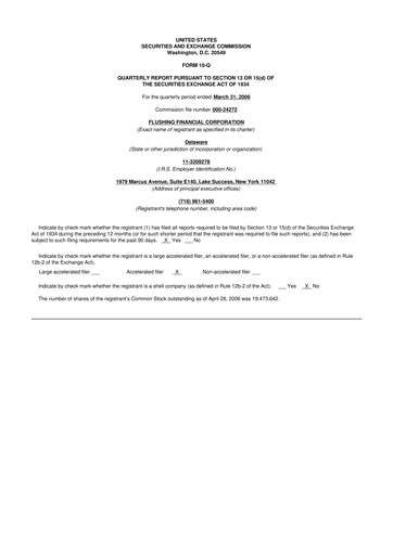 Thumbnail Flushing Financial Corp 10-Q Quarterly Report FY 