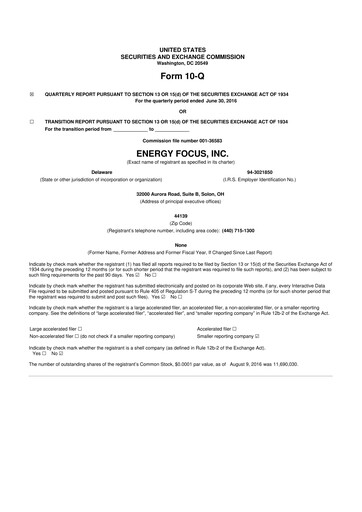 Thumbnail Energy Focus 10-Q Quarterly Report FY2016 