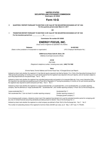 Thumbnail Energy Focus 10-Q Quarterly Report FY2017 