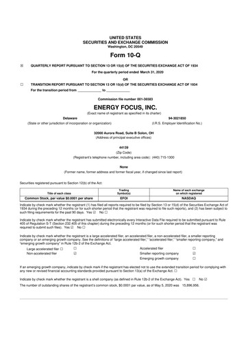 Thumbnail Energy Focus 10-Q Quarterly Report FY2020 