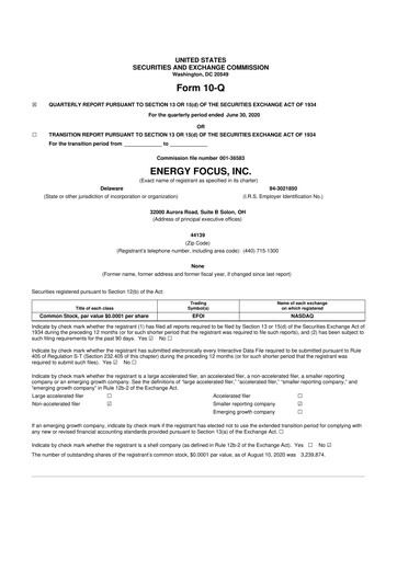 Thumbnail Energy Focus 10-Q Quarterly Report FY2020 