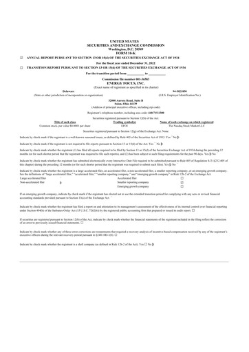 Thumbnail Energy Focus 10-K Annual Report 2022