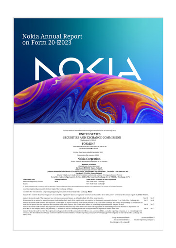 Miniature Nokia 20-F Rapport annuel 2023