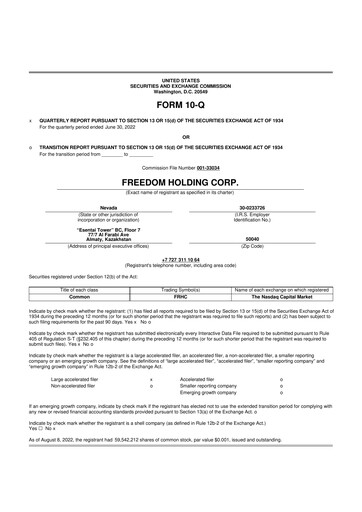 Vorschaubild Freedom Holding 10-Q Quartalsbericht 2023 