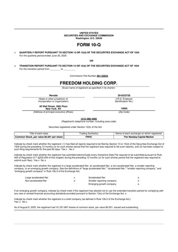 Vorschaubild Freedom Holding 10-Q Quartalsbericht 2026 