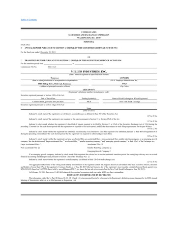 Thumbnail Miller Industries 10-K Annual Report 2019