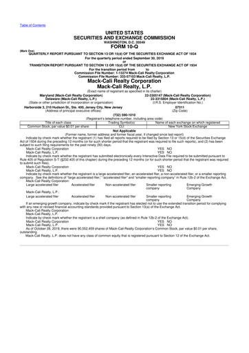 Thumbnail Veris Residential 10-Q Quarterly Report FY2019 