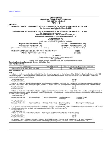 Thumbnail Veris Residential 10-Q Quarterly Report FY2022 