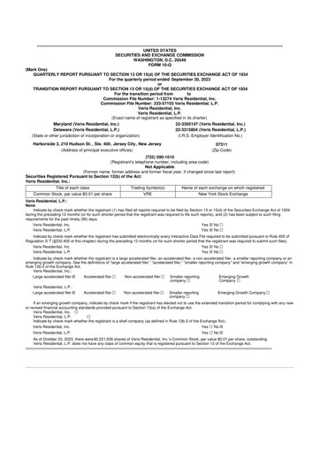 Thumbnail Veris Residential 10-Q Quarterly Report FY2023 