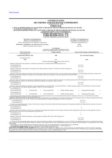 Thumbnail Veris Residential 10-K Annual Report 2024