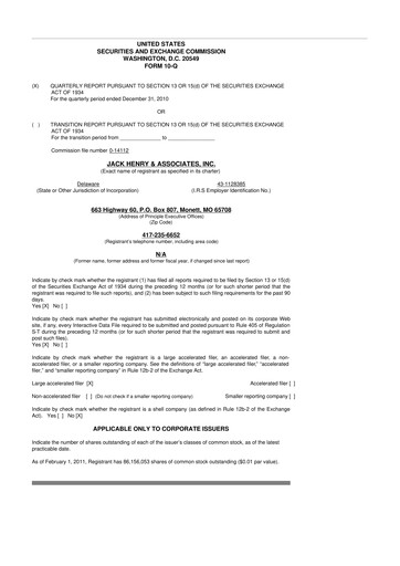 Thumbnail Jack Henry & Associates

 10-Q Quarterly Report FY2011 
