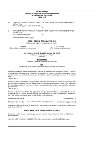 Thumbnail Jack Henry & Associates

 10-Q Quarterly Report FY2011 