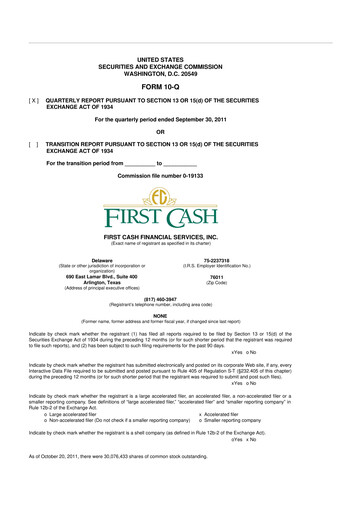 Thumbnail FirstCash 10-Q Quarterly Report FY2011 