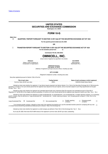Thumbnail Omnicell
 10-Q Quarterly Report FY2026 
